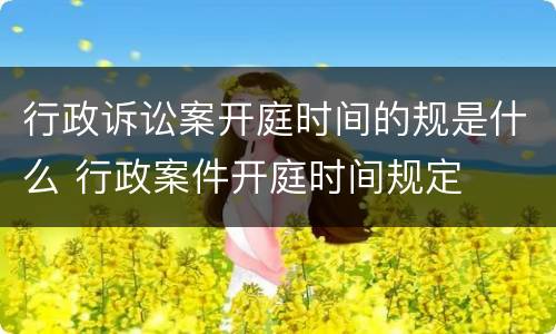 行政诉讼案开庭时间的规是什么 行政案件开庭时间规定