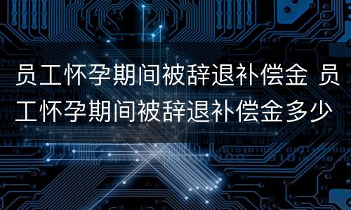 员工怀孕期间被辞退补偿金 员工怀孕期间被辞退补偿金多少