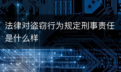 法律对盗窃行为规定刑事责任是什么样