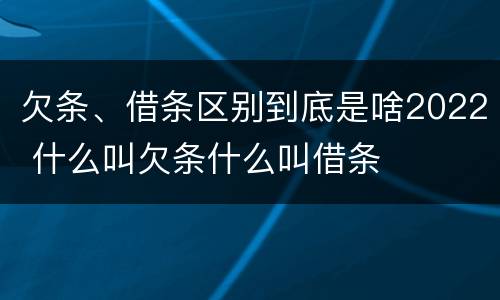欠条、借条区别到底是啥2022 什么叫欠条什么叫借条