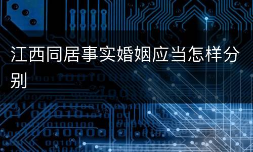 江西同居事实婚姻应当怎样分别