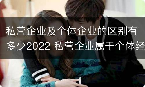 私营企业及个体企业的区别有多少2022 私营企业属于个体经营吗