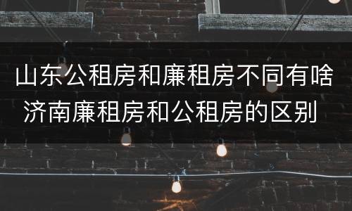 山东公租房和廉租房不同有啥 济南廉租房和公租房的区别