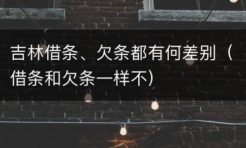 吉林借条、欠条都有何差别（借条和欠条一样不）