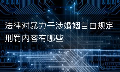 法律对暴力干涉婚姻自由规定刑罚内容有哪些