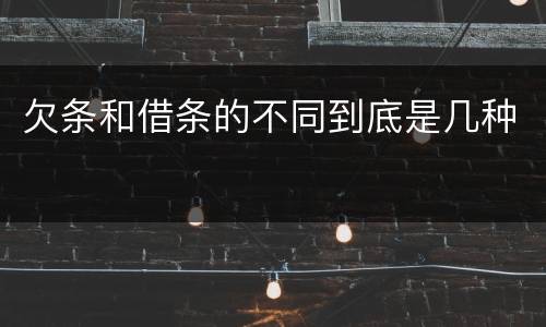 欠条和借条的不同到底是几种