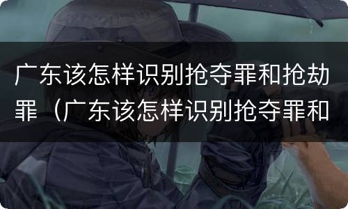 广东该怎样识别抢夺罪和抢劫罪（广东该怎样识别抢夺罪和抢劫罪的区别）