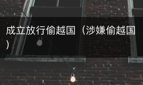 成立放行偷越国（涉嫌偷越国）