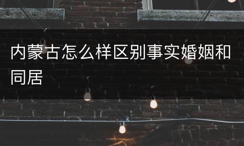 内蒙古怎么样区别事实婚姻和同居