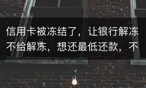信用卡被冻结了，让银行解冻不给解冻，想还最低还款，不解冻的情况会被起诉吗