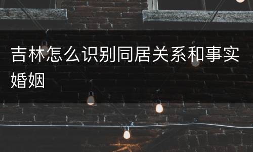 吉林怎么识别同居关系和事实婚姻