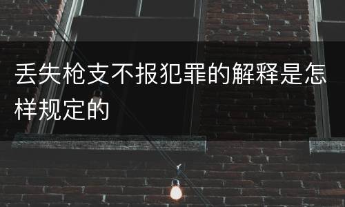 丢失枪支不报犯罪的解释是怎样规定的