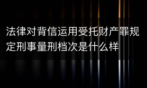 法律对背信运用受托财产罪规定刑事量刑档次是什么样