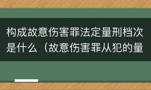 构成故意伤害罪法定量刑档次是什么（故意伤害罪从犯的量刑标准）