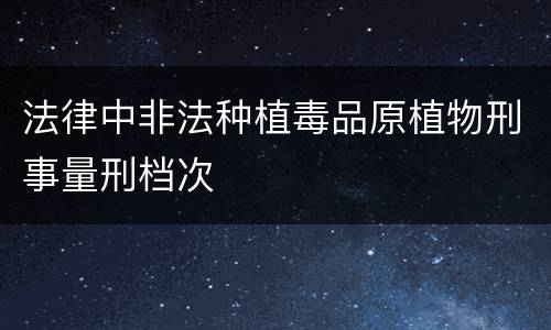 法律中非法种植毒品原植物刑事量刑档次