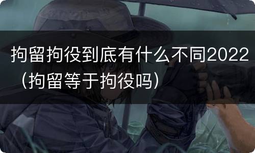 拘留拘役到底有什么不同2022（拘留等于拘役吗）