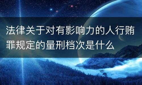法律关于对有影响力的人行贿罪规定的量刑档次是什么