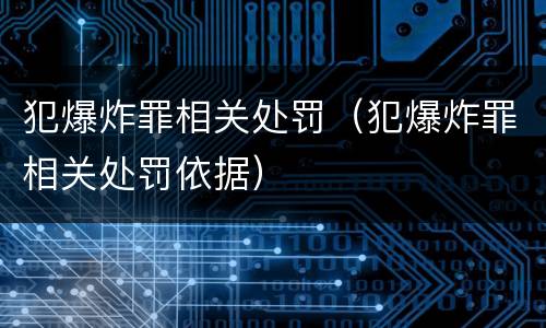 犯爆炸罪相关处罚（犯爆炸罪相关处罚依据）