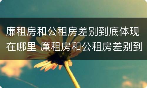 廉租房和公租房差别到底体现在哪里 廉租房和公租房差别到底体现在哪里了