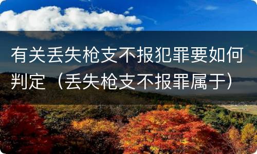 有关丢失枪支不报犯罪要如何判定（丢失枪支不报罪属于）