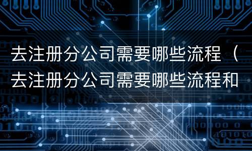 去注册分公司需要哪些流程（去注册分公司需要哪些流程和材料）