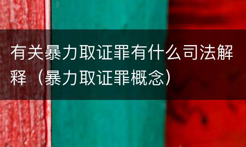 有关暴力取证罪有什么司法解释（暴力取证罪概念）