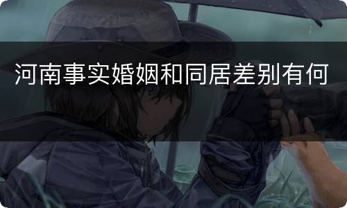 河南事实婚姻和同居差别有何
