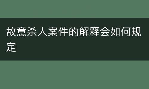 故意杀人案件的解释会如何规定
