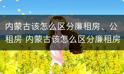 内蒙古该怎么区分廉租房、公租房 内蒙古该怎么区分廉租房,公租房呢