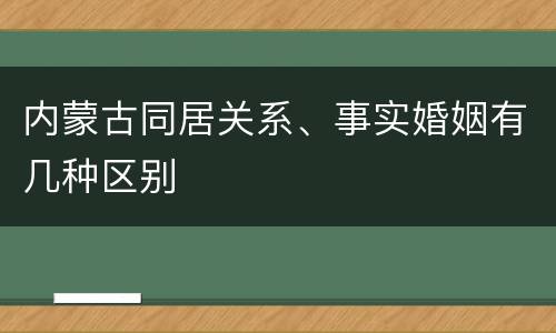 内蒙古同居关系、事实婚姻有几种区别