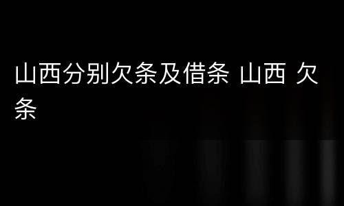 山西分别欠条及借条 山西 欠条