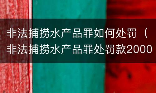非法捕捞水产品罪如何处罚（非法捕捞水产品罪处罚款2000,对自己和后代有什么影响）