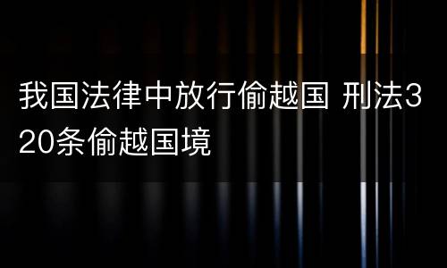 我国法律中放行偷越国 刑法320条偷越国境