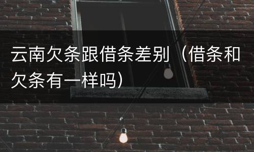 云南欠条跟借条差别（借条和欠条有一样吗）