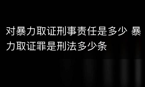 对暴力取证刑事责任是多少 暴力取证罪是刑法多少条