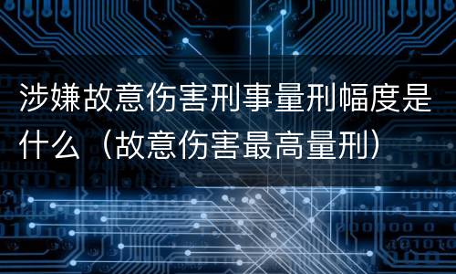 涉嫌故意伤害刑事量刑幅度是什么（故意伤害最高量刑）