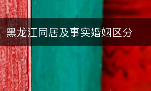 黑龙江同居及事实婚姻区分
