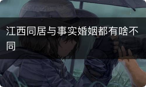 江西同居与事实婚姻都有啥不同