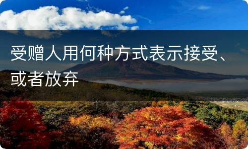 受赠人用何种方式表示接受、或者放弃