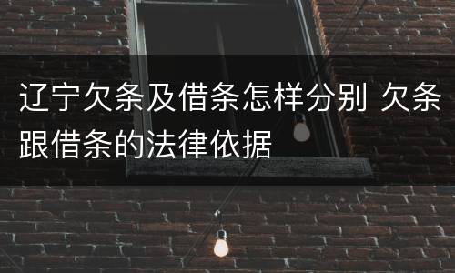 辽宁欠条及借条怎样分别 欠条跟借条的法律依据