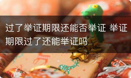 过了举证期限还能否举证 举证期限过了还能举证吗