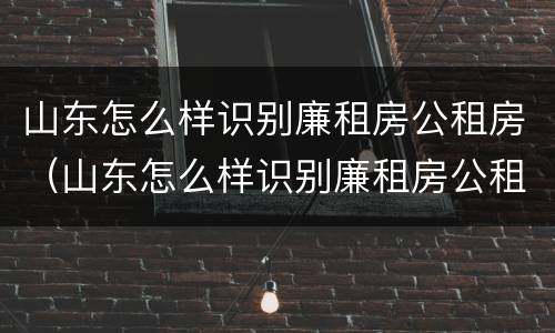 山东怎么样识别廉租房公租房（山东怎么样识别廉租房公租房真假）