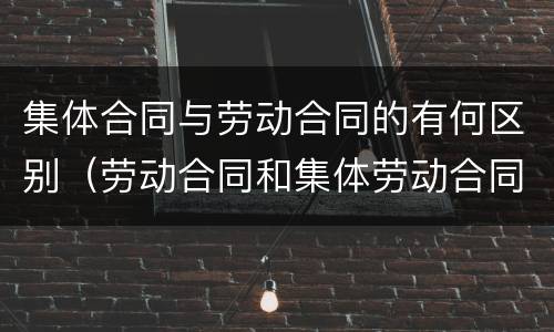 集体合同与劳动合同的有何区别（劳动合同和集体劳动合同的区别）