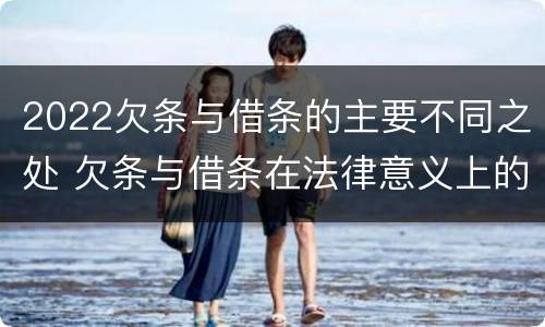2022欠条与借条的主要不同之处 欠条与借条在法律意义上的不同