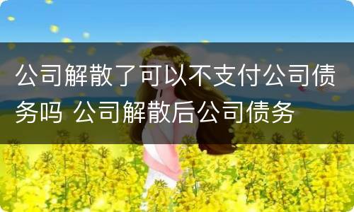 公司解散了可以不支付公司债务吗 公司解散后公司债务