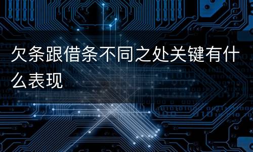 欠条跟借条不同之处关键有什么表现