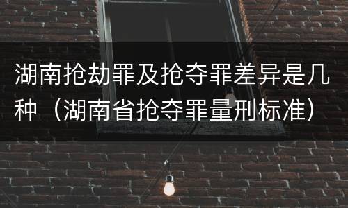 湖南抢劫罪及抢夺罪差异是几种（湖南省抢夺罪量刑标准）