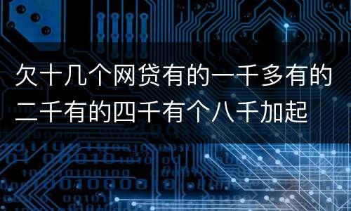 欠十几个网贷有的一千多有的二千有的四千有个八千加起