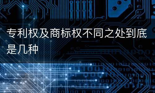 专利权及商标权不同之处到底是几种