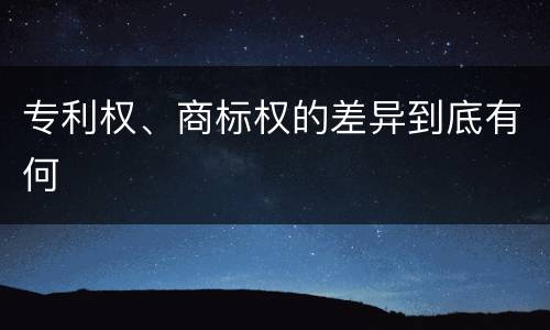 专利权、商标权的差异到底有何